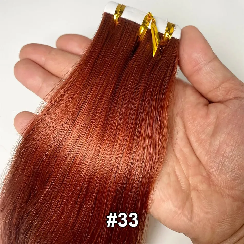 Double Drawn European Wholesale Tape in Extensions Invisible Cuticle Aligned Remy Tape in Hair Extensions 100% Human Hair