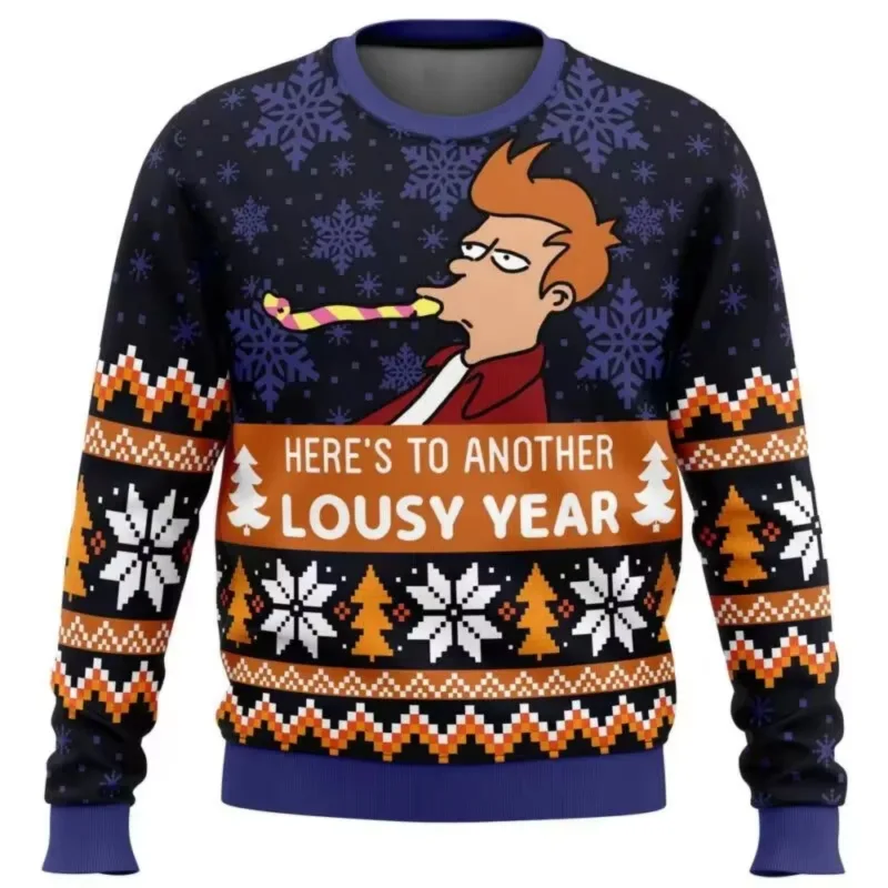 New 2026 Merry Christmas Santa Claus 3D Printed Christmas Sweater Holiday Merry Christmas Autumn Round Neck Pullovers Sweatshirt