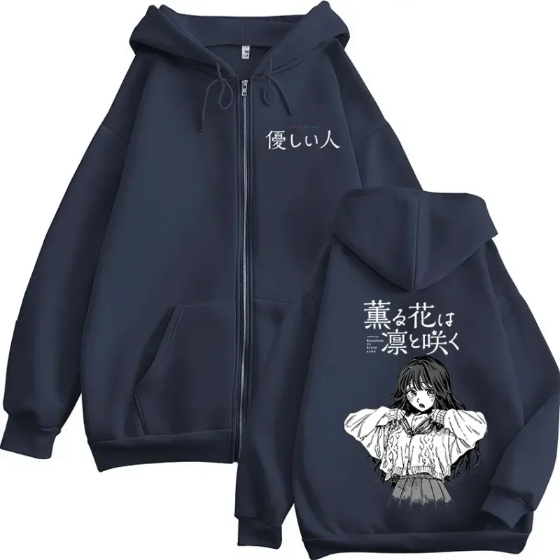 Anime The Fragrant Flower Blooms with Dignity Zipper Hoodies Men Women Clothing Fleece Zip Up Hooded Sweatshirts Coat Streetwear