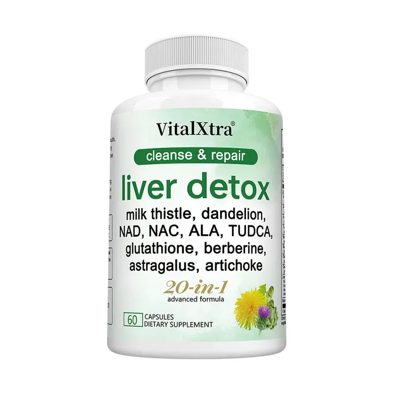 Liver Detox & Repair Capsules with Milk Thistle Dandelion & Turmeric Liver Cleanse Nourishing Antioxidant & Digestion Support