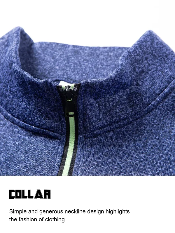 2Pcs Set Men 1/4 Zip Mock Neck Sweatshirt, Fleece Lined Pullover with Ribbed Cuffs Warm Casual Top for Fall Winter Daily Wear