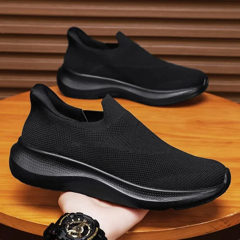 Breathable Knit Slip on Platform Walking Shoes Sports Magaan na Non Slip Cushion Casual Sneakers para sa Mga Lalaki Babae Mataas na Kalidad