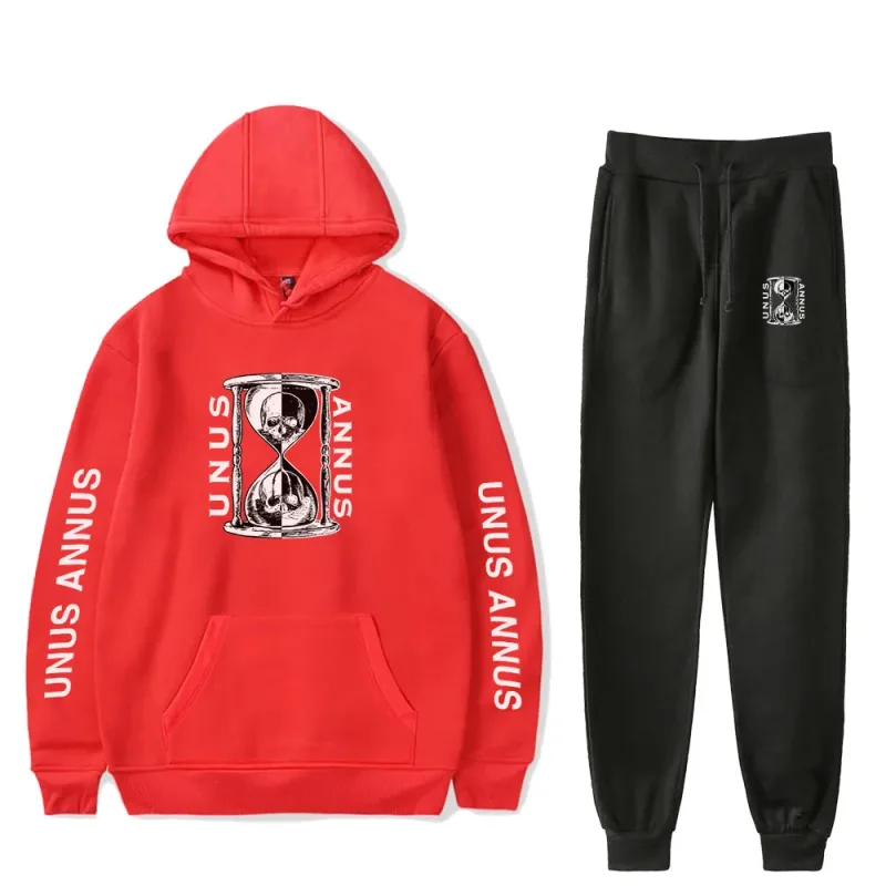 Popular Comfortable Unus Annus Print Sweatshirt Sweatpants Suit Hoodies+ Trousers Suit Boys/Girls 2 Piece Set Clothes