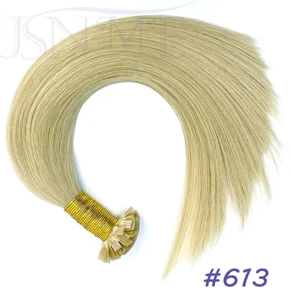 Virgin Hair Flat Tip Hair Extensions Natural Real Human Hair Fusion Capsule Keratin Brown Blonde 1g/pramínek 14-22 palců pro ženy — image 15