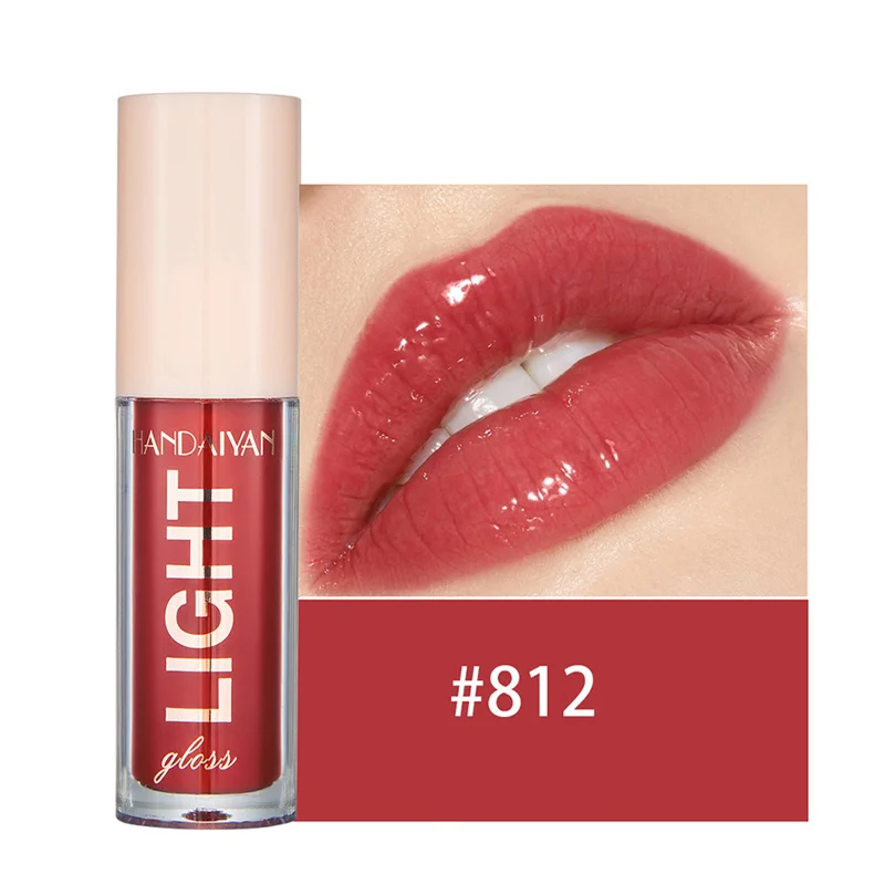 12 barev Mirror Pearl Lesk na rty Dlouhotrvající hydratační lesk Glitter Lip Glaze Vodotěsné sklo Tekutá rtěnka Dámský make-up