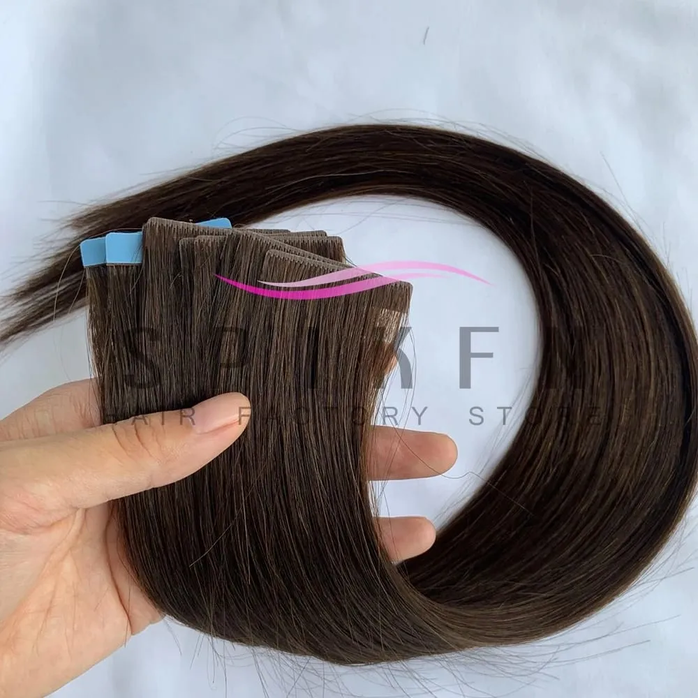 Invisible PU Skin Weft Hair Extensions Natural Straight Machine Remy Seamless Adhesive Tape In Human Hair 10pcs/pack 12''-20''