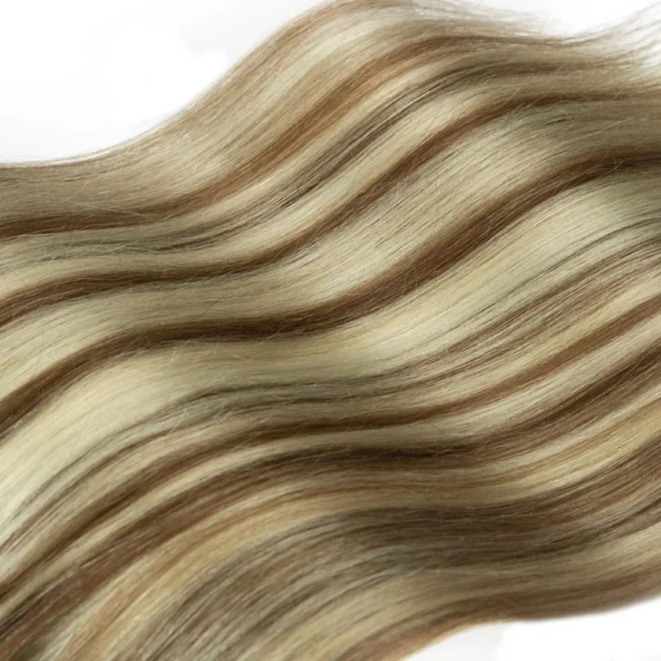 Rebecca Clip In Hair Extensions Human Hair Straight Clip In Blonde P6/613 P8/613 P27/613 P4/27 Color Clip Ins Remy Hair 7Pcs Set