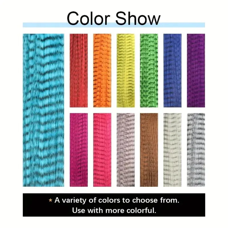 Lansa Feather Hair Extension 10Pieces Fake Hair I Tip Rainbow Synthetic Hair 16inch Hairpiece Feather for Hair Extension