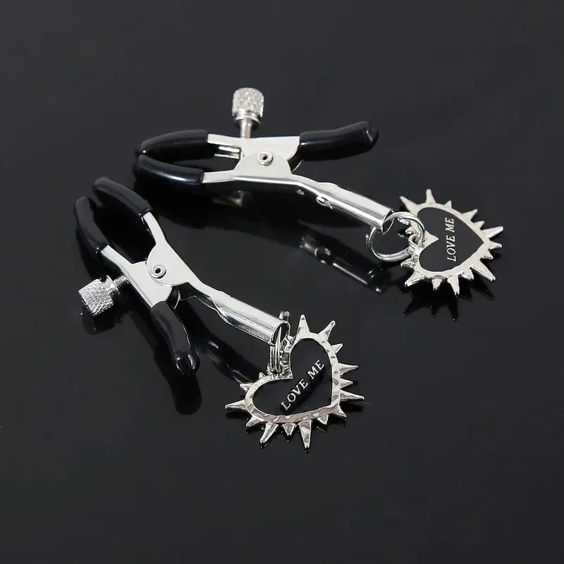 Nipple Clamps Set 7 Pairs Adjustable Screw Cute Charm Pendants Breast Clamps BDSM Fetish Body Jewelry Adult Sex Toy Women