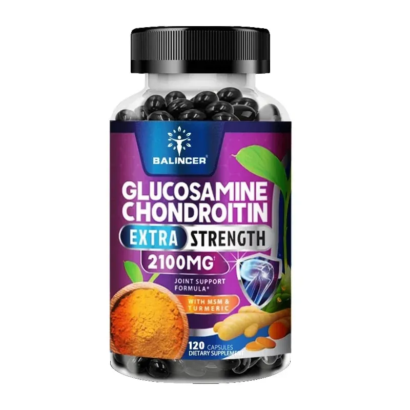 Glucosamine Chondroitin Capsules with Turmeric Root for Support Stress Relief Bone Joint & Immune Health Dietary Supplement