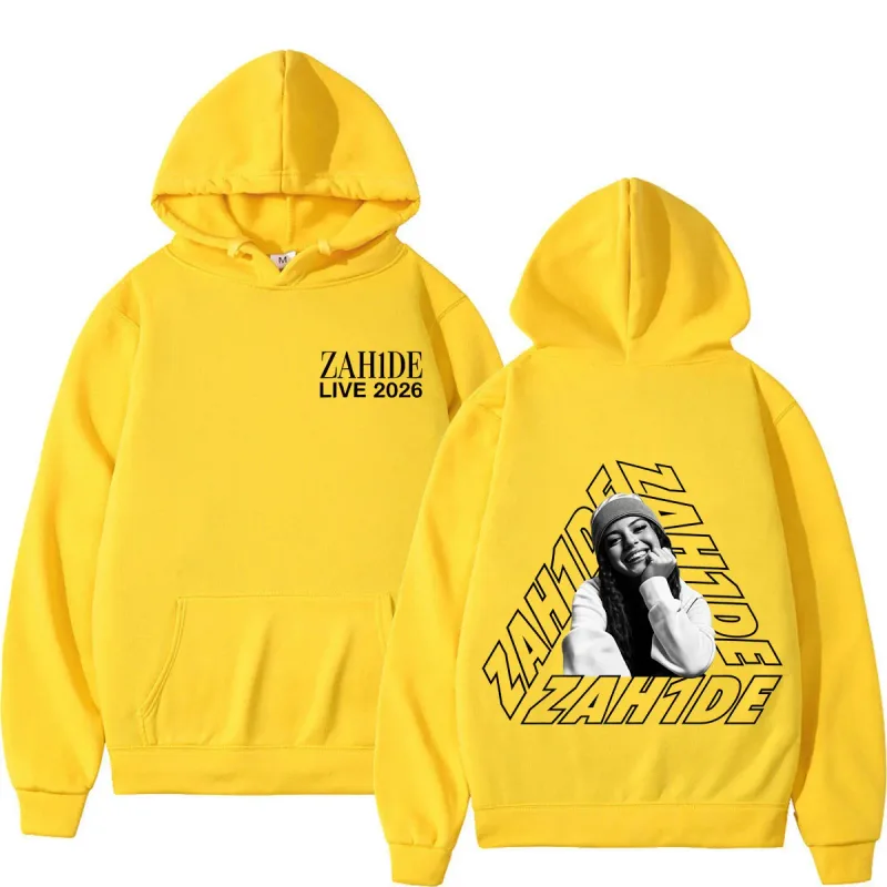 Singer Zahide Tour 2026 Merch Graphic Hoodies Men Women Fashion Autumn and Winter Hip-hop Loose Casual Vintage Sweatshirts Tops