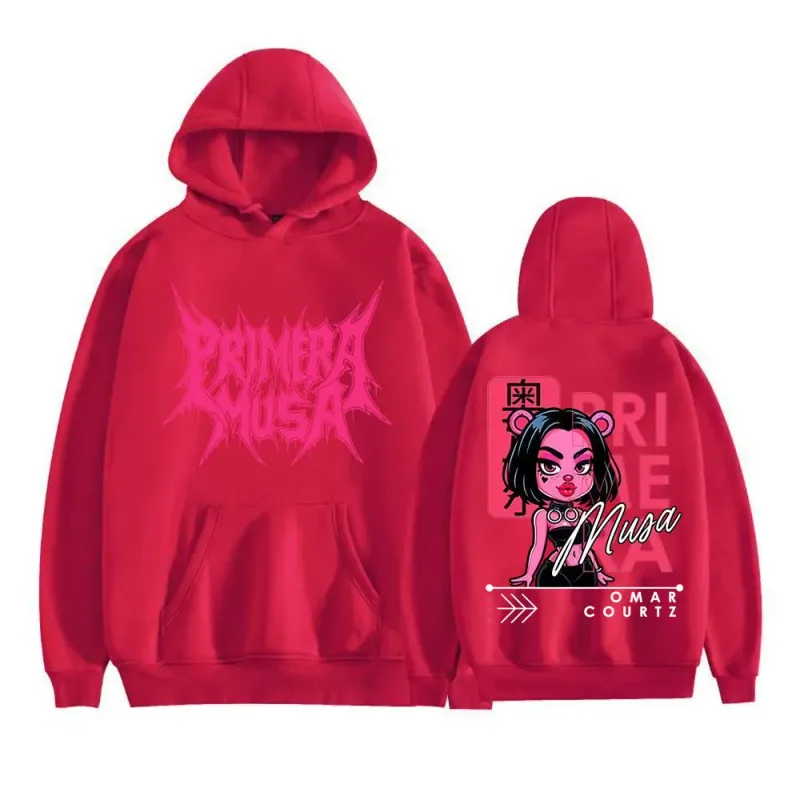 Omar Courtz Primera Musa 2025 World Tour Hoodies Men Women Vintage Hip Hop Streetwear Sweatshirts High Quality Fleece Pullovers