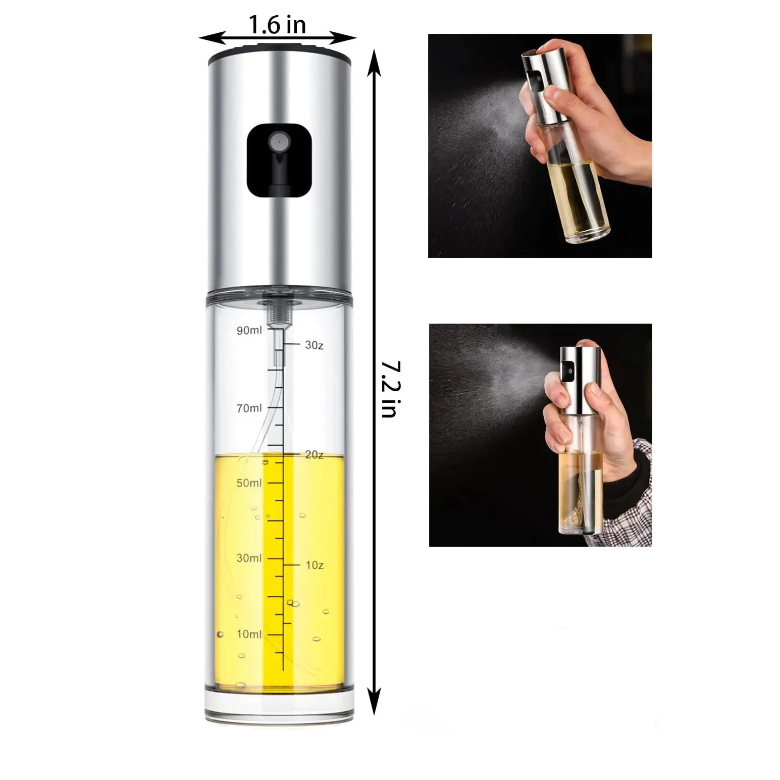 Garrafa de pulverizador de azeite com funil 100ml azeite senhor pulverizador dispensador garrafa para cozinhar acessórios essenciais da cozinha