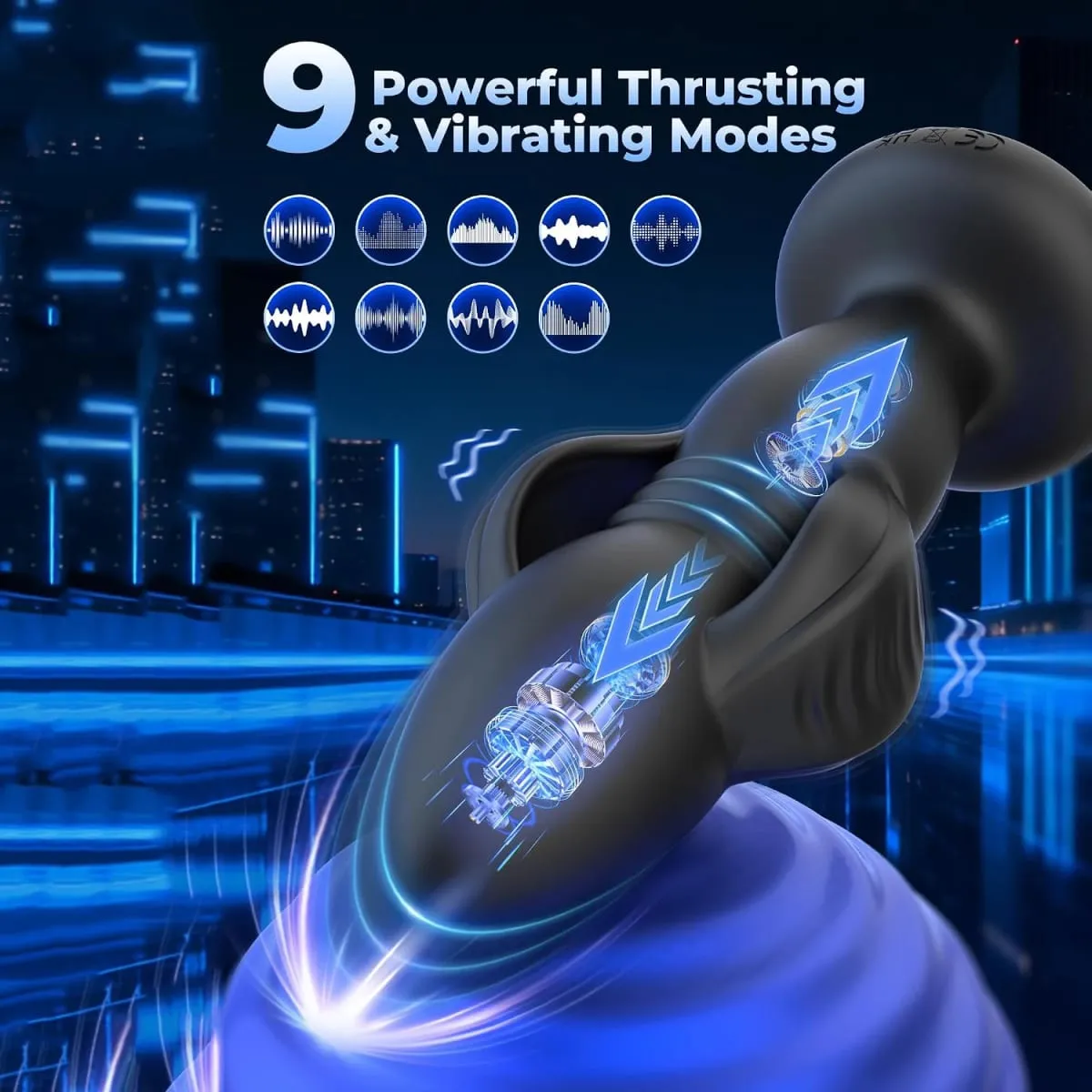 3-in-1 Telescopic & Expanding Anal Toys Butt Plug Prostate Massager Anal Plug Vibrator Male Sex Toys IPX7 Waterproof Thrusting
