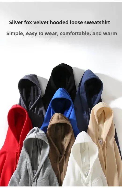 Customized Your Brand Logo DIY Design 600GSM Mens Hoodies High-quality Women Sweatshirt Solid Color Cotton Loose Streetwear