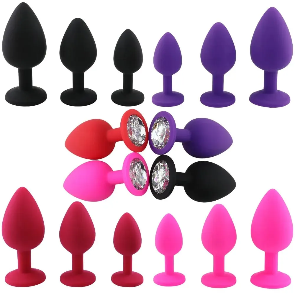 S/M/L Soft Silicone Anal Plug Mini Erotic Butt Plug Sex Toy for Beginner Men Women Gay Couples Prostate Stimulator Anal Sex Toy