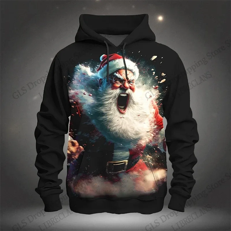 Christmas Mens Santa Claus 3d Print Hoodies Men Women Fashion Vintage Outdoor Hoodie Sweatshit Men Clothing Moletom Masculinos