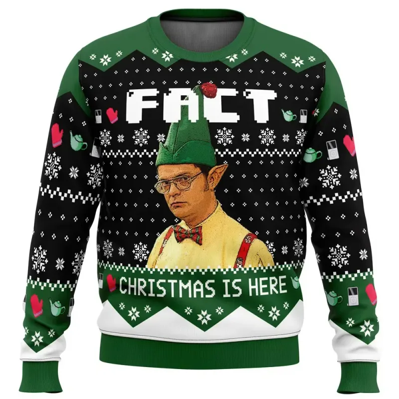 False The Office Ugly Merry Christmas Sweater 2025 New Fashion Men Oversized Hoodie Pullover Tops Winter Women Sweatshirt