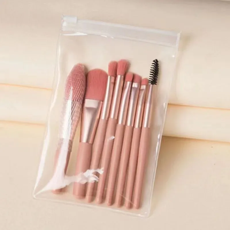 8Pcs Mini Macaron Soft Makeup Brushes Set Portable Beginner Beauty Tools for Blush Eyeshadow Complete Cosmetic Brush Kit — image 9