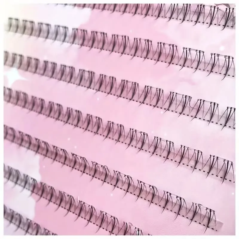 120pcs Self-Adhesive Small Flame Lower Eyelashes & 80pcs Glue-Free Fairy Lower Lashes 5mm Length Each for Eye Makeup