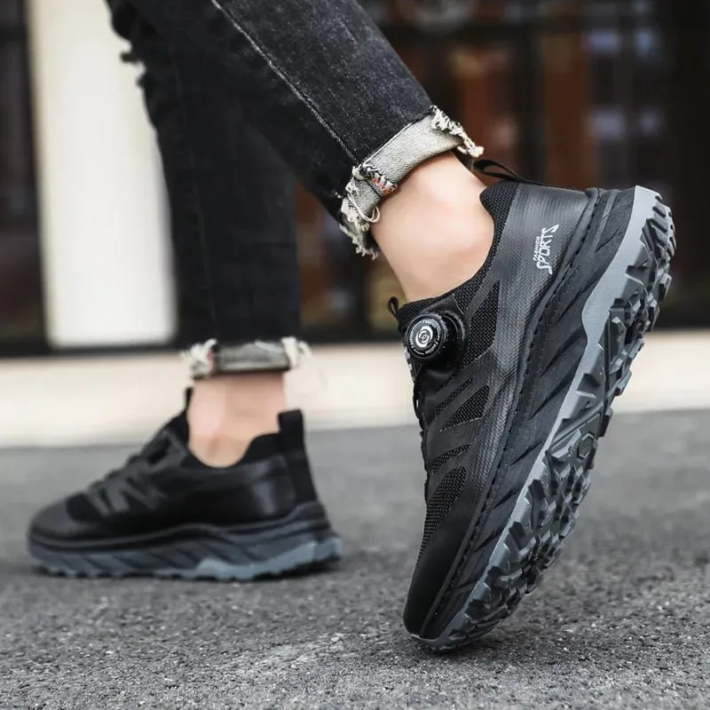New Men Sneakers Breathable Anti Slip Comfortable Casual Shoes with Button Light Jogging Shoes Outdoor Vulcanzed Shoes for Men