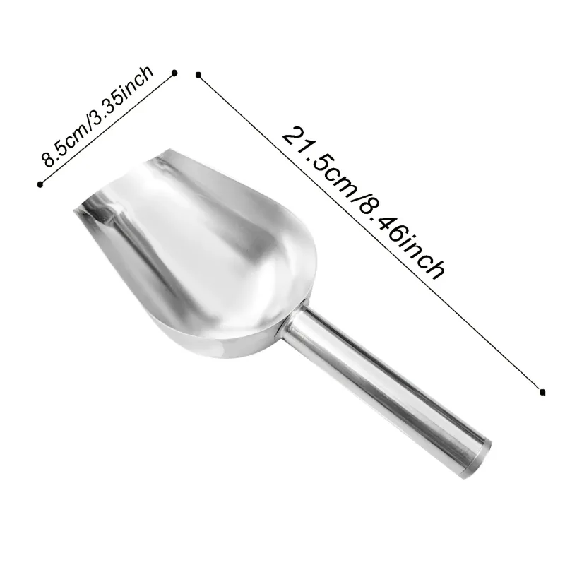 3PC Stainless Steel Scoop Set | Heavy Duty Ice Shovel for Pet Food & Grains | Multi-Use Commercial Kitchen Tool Rustproof