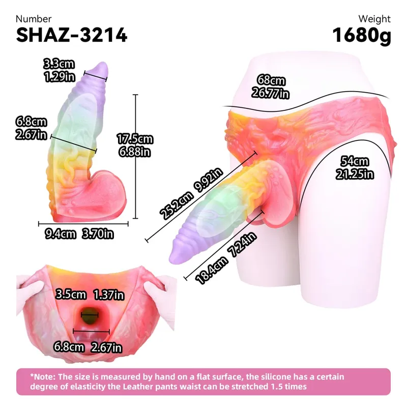 3D Horse Penis Shaped Wearable Cock Sleeve Gradient Color Skin-Friendly Liquid Silicone Adult Couple Intimate Sex Toys