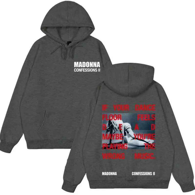 Madonna CONFESSIONS II Album Tour 2026 Print Hoodie Men Women Vintage Sweatshirts Loose Casual Oversized Long Sleeves Pullover