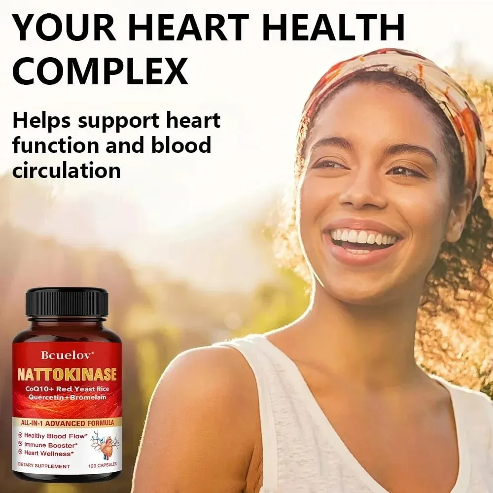 Nattokinase Capsules - Supports Heart and Circulatory Health Helps Maintain Daily Health Provides Energy Non-GMO