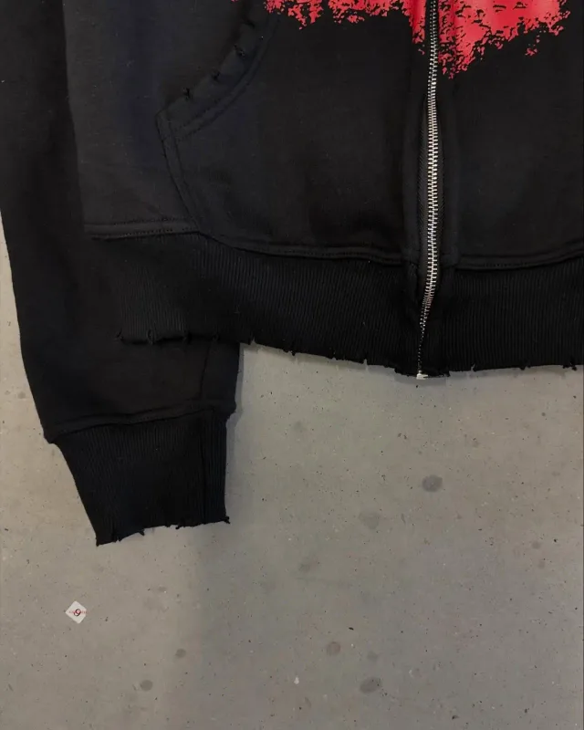 Y2K Retro Grunge Hip Hop Zip Up Hoodie Gothic μοτίβο Μεγάλα φαρδιά φούτερ Harajuku Γυναικεία streetwear Ανδρικά ρούχα
