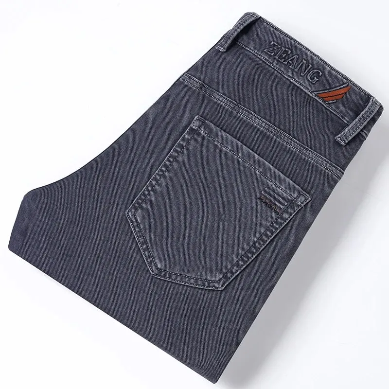 Jean extensible classique droit pour homme, en coton Lyocell, confortable, doux, pantalon Denim décontracté, pantalon gris pour le travail et les affaires, printemps