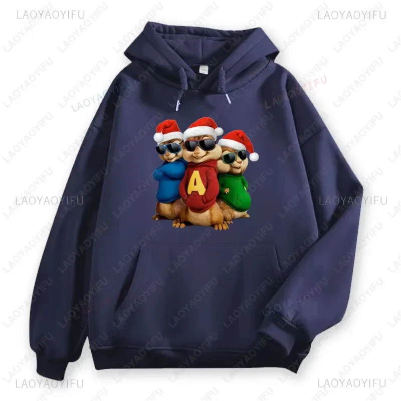 Felpe con cappuccio Anime Alvin and The Chipmunks Felpa con stampa di lettere Eco Friendly A Casual Streetwear Pullover unisex promo