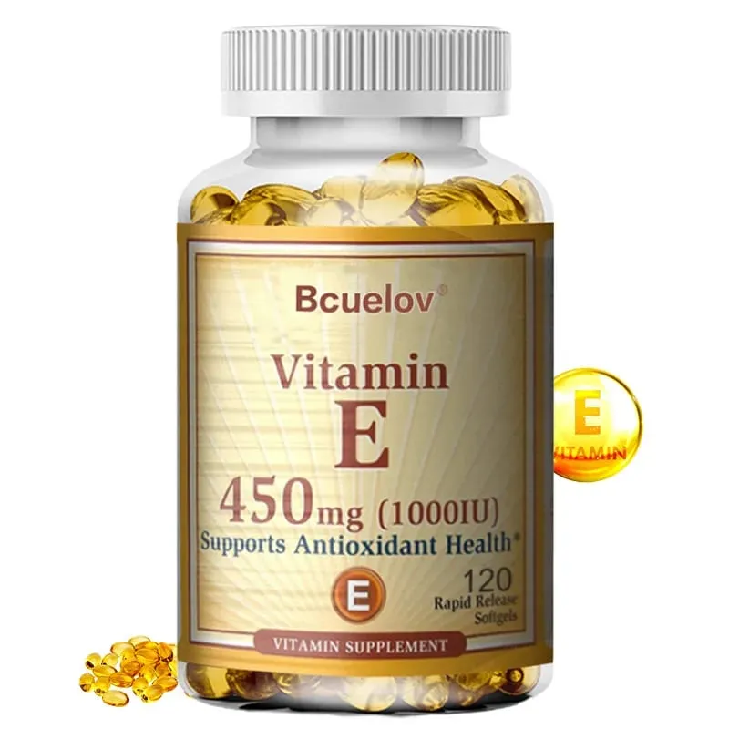 Vitamin E Supplement Capsules- 1000 IU - Promote Skin Immunity and Heart Health Help Blood Circulation Gluten-free