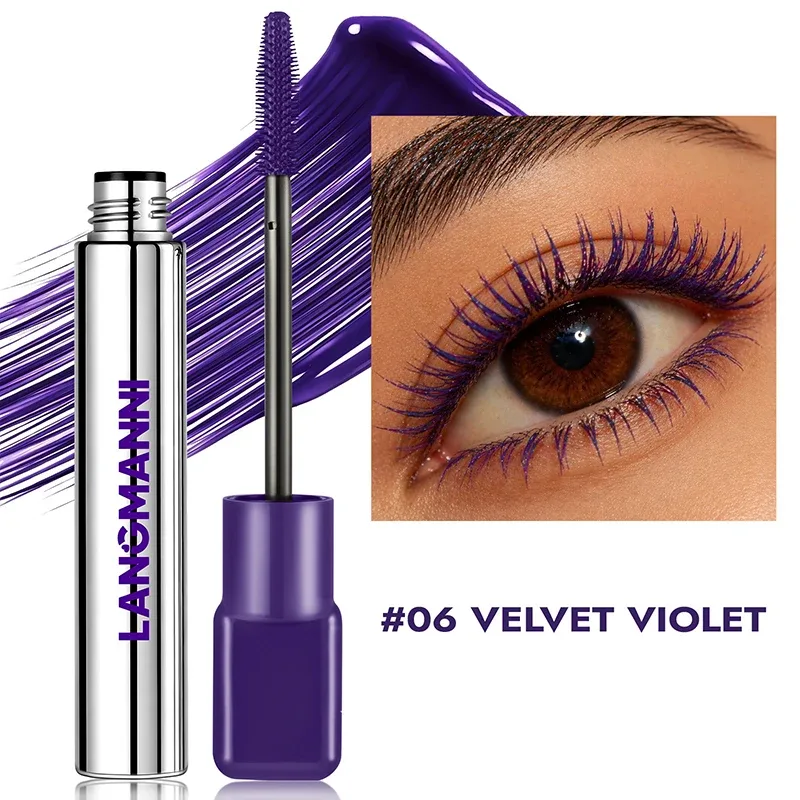 8 Colors Pink Mascara Thick Curling Waterproof Natural Eyelashes Long Lasting Blue White Green Black Eye Makeup Korean Cosmetics