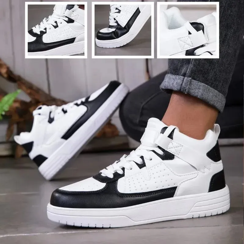 Men‘s Shoes Fashion High-top Sneakers High Quality Leather Casual Shoes Classic Lace Up Ankle Boots Sport Running Shoes for Men