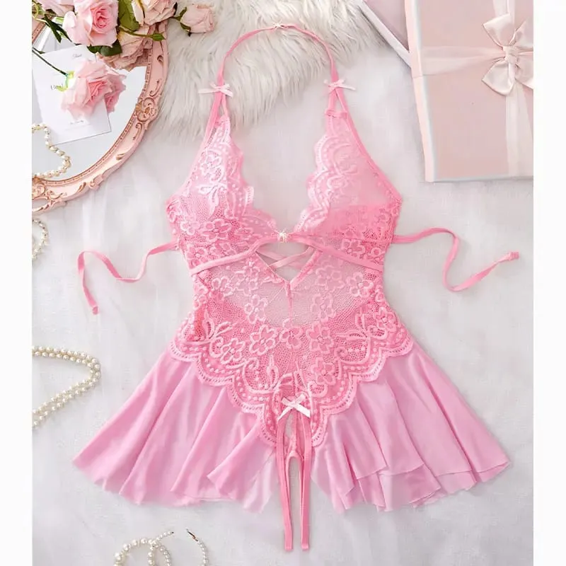 Halter-neck Sexy Bra With Adjustable Straps Open-Back One-Piece Underwear Best-Selling Erotic Lingerie For Women Intimacy Set