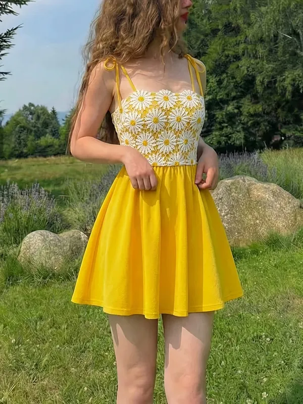 Dresses for Women Summer Spaghetti Strap Women Dress Slim Embroidery A-LINE Dress Women Vestidos De Verano Mujer