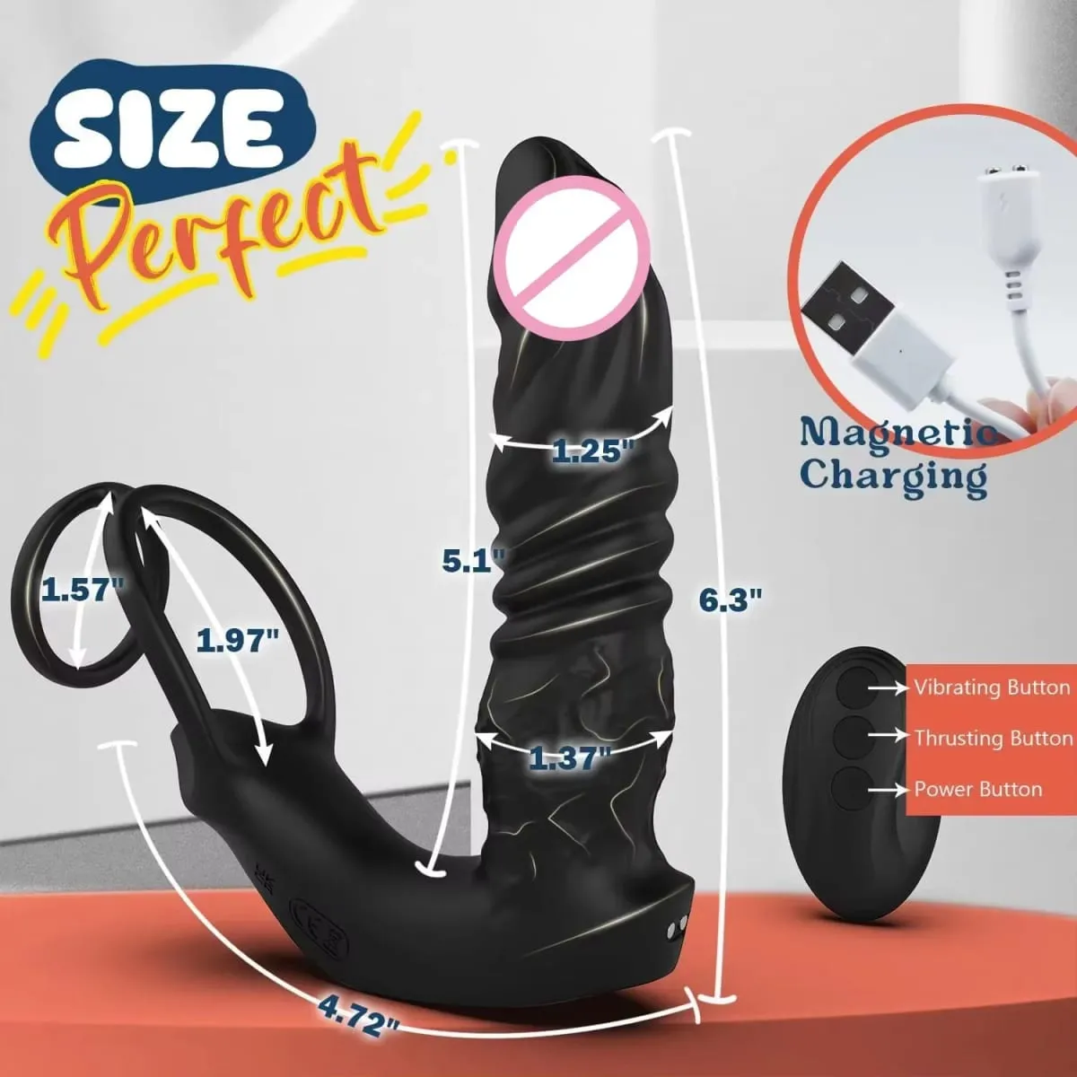 Bluetooth APP Vibrator Dildo Prostate Massager Thrusting Telescopic Prostate Anal With Cock Ring Sex Toy for Men Couples