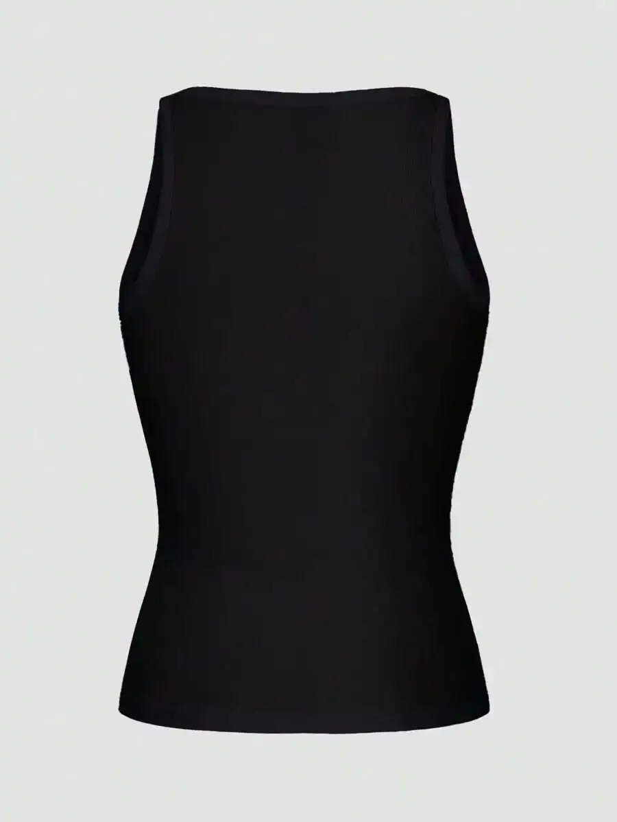 Slim Fit Minimalist Knit Camisole Tank Top Sexy Sporty Design for Women — image 6