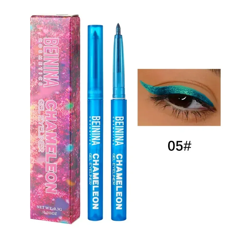 Shiny Chameleon Yellow Eyeliner Gel Pen Metallic Eyeshadow Multicolor Eye Liner Pearlescent Polarized Inner Eyes Pigment Makeup