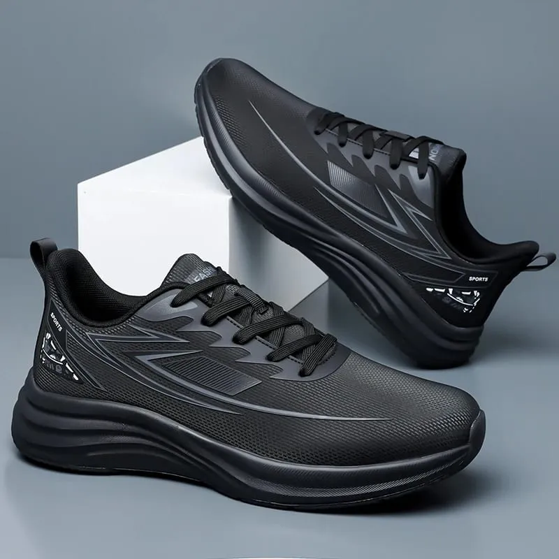 Men Waterproof Leather Running Shoes Lightweight Non‑Slip Casual Sports Shoes Daily Walking Sneakers Male Gym Athletic Trainers