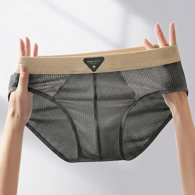 1Pcs Briefs Men Underwear Sexy Lingerie Male Panties Nylon Solid Underpants Breathable Cueca Causal Calcinha Wholesale Lots