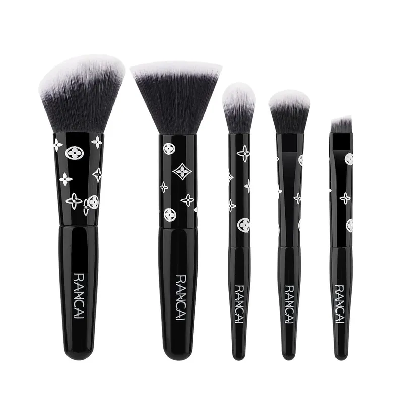 5Pcs 귀여운 컴팩트 메이크업 브러쉬 세트 케이스 프리미엄 브러쉬 완벽한 파운데이션 블러쉬 아이 섀도우 애플리케이션 미용 도구