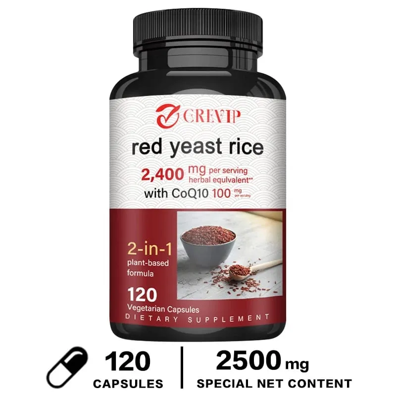 Red Yeast Rice 2400mg - Cholesterol Supplement Supports Overall Health Promotes Heart and Immune Health Antioxidant