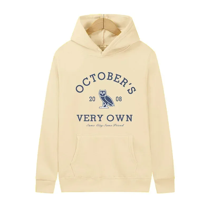 October's Very Own Owl Print Hoodie Unisex Men Women Casual Pullover Long Sleeve Streetwear Fleece Hooded Sweatshirt With Pocket