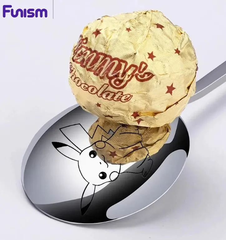 FUNISMPokemon Pikachu Children Spoon Cute Baby Soup Stainless Steel Ladle Home Food for Tableware Spoon Birthday Gifts