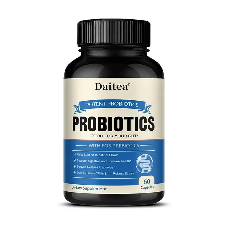 Probiotics 45 Bilion CFUs with Prebiotics Supports Immune Gut Health for Women & Men - 120 Capsules