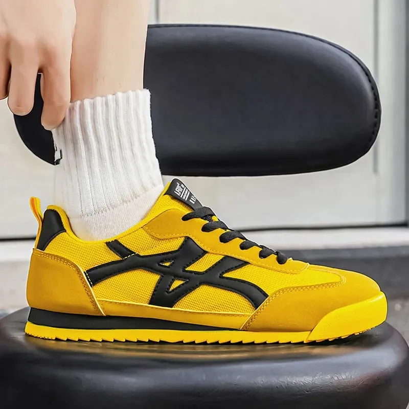 Casual Sneakers Men Shoes Anti-slip Low-top Outdoor Sports Shoes Men Lace-up Comfortable Soft Breathable Lightweight Shoes Men