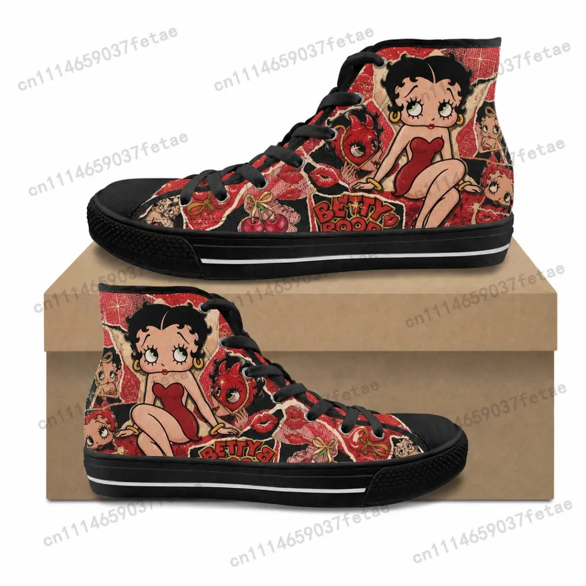 Betty Boop Low Top High Quality Sneakers Teenager Canvas Sneaker Mens Womens Casual Couple Shoes Customization Shoe