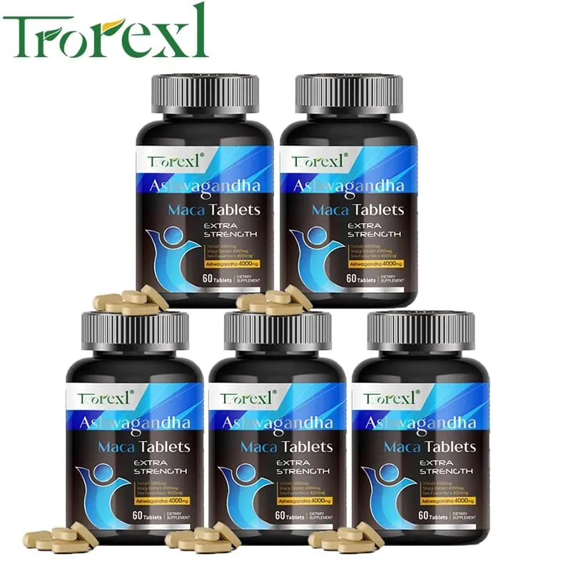 Ashwagandha Maca Tablets Suplemen Peningkatan Lelaki Tenaga & Daya Tahan Yang Dipertingkatkan Menggalakkan Sokongan Saiz Potensi Tertinggi